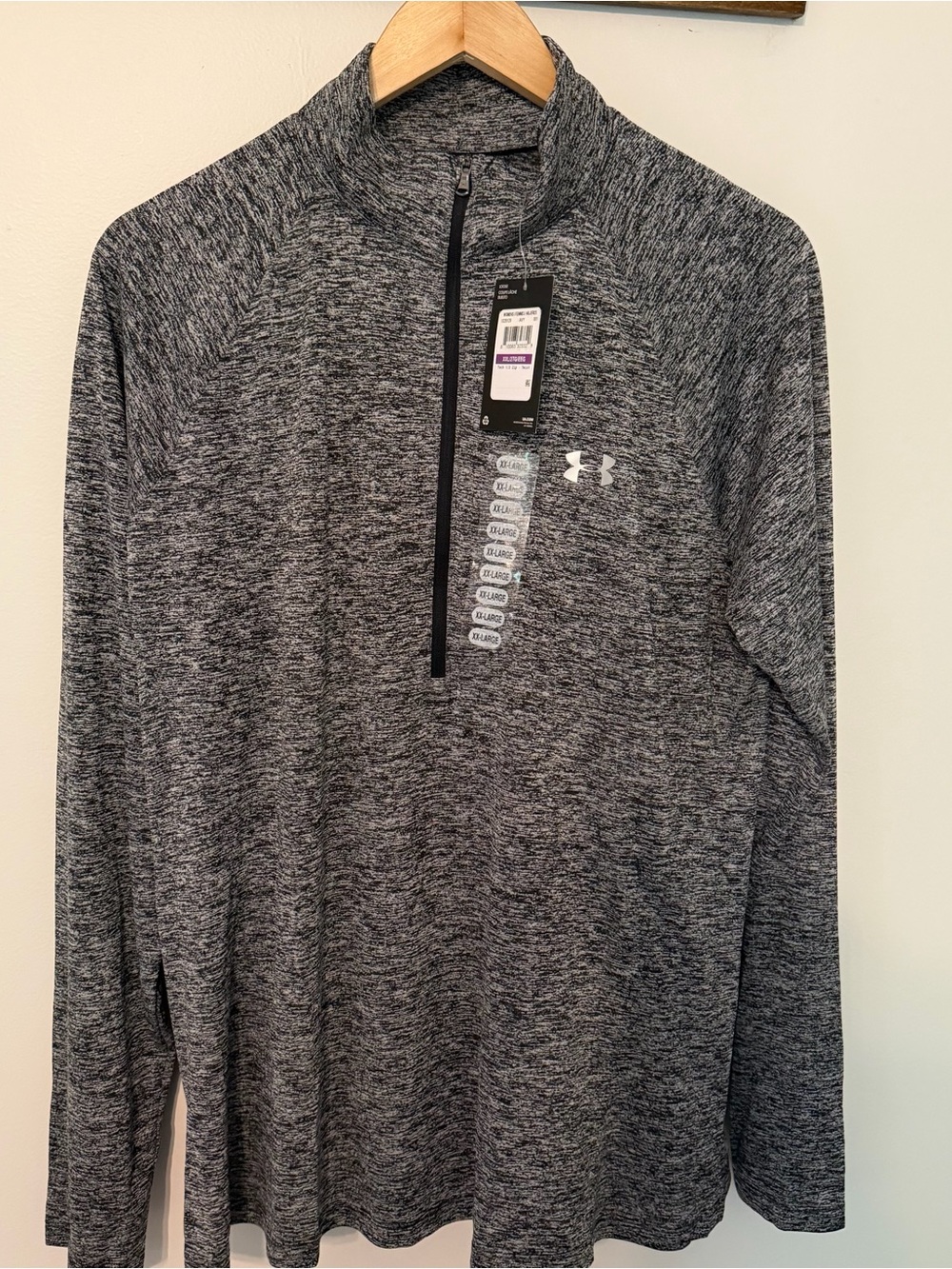 NWT Under Armour Tech Twist Performance 1/2 Zip Pullover Gray Heathered running
